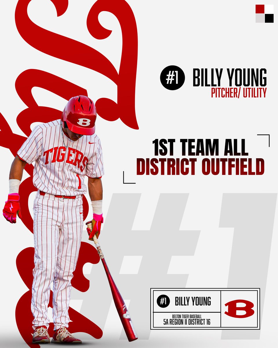BTigerBaseball's tweet photo. Congrats to Billy Young on Earning 1st Team All District Outfield!! @BeltonISDAth @BeltonTigerABC @thebeltontigers https://t.co/jwCU6e90Zd