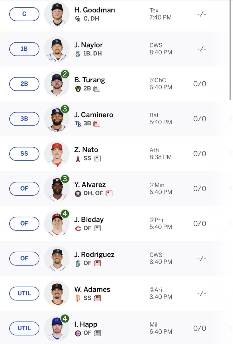 josh_oak's tweet photo. @ifthechufits Hey Scott, it might be finally time to move on from Adames. Are you ok with that move? 10t H2H 10 cat league. FA options that I am considering include Jung, Grisham, Varsho and Schmitt. https://t.co/mP0BqKC9XA