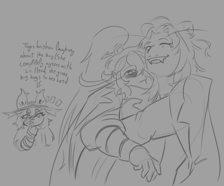 crims0npaint's tweet photo. @nyantuistar [That was the definition of a tiger hug. The Lord just felt so squishy, the fat making it feel like hugging a soft plushie, at least that's how it looked like.]

[The Lord was sure surprised with the expressiveness of the hug.]

Ah I-I thank you. https://t.co/FPWoJKBrsa
