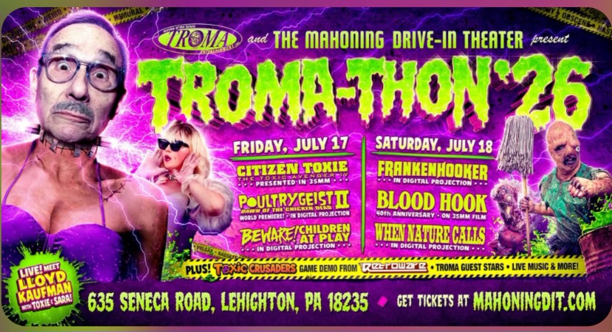 mercedesthemuse's tweet photo. 🐔 Its official POULTRYGEIST 2 DAWN OF THE CHICKEN DEAD invades TROMATHON 26' 
Who's going? Grab a 🎟 https://t.co/5KekHaSOwd
@lloydkaufman @Troma_Team @SadieSatanas #troma #Poultrygeist #Poultrygeist2 Follow the production journey https://t.co/J7lxuUau2M https://t.co/n6H7sWcmro