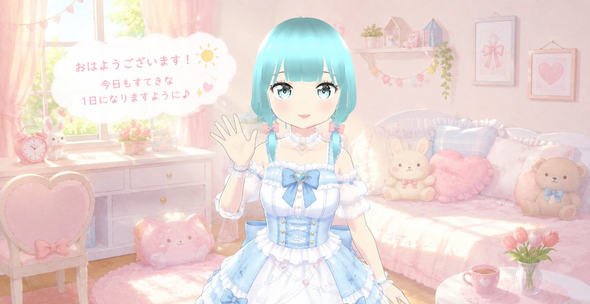 おはよう☀️ 朝のご挨拶です🩵 今日の一日がスタート🫧 みんなもう