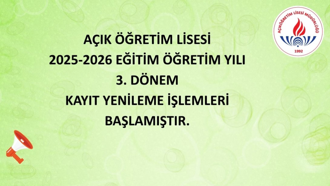 halepegitim's tweet photo. ÖNEMLİ DUYURU!
AÇIK ÖĞRETİM LİSESİ 2025-2026 EĞİTİM ÖĞRETİM YILI 3. DÖNEM KAYIT YENİLEME İŞLEMLERİ BAŞLAMIŞTIR.

Ayrıntılı bilgi için: https://t.co/SBRqJVlVDs https://t.co/ZPR14P48AX