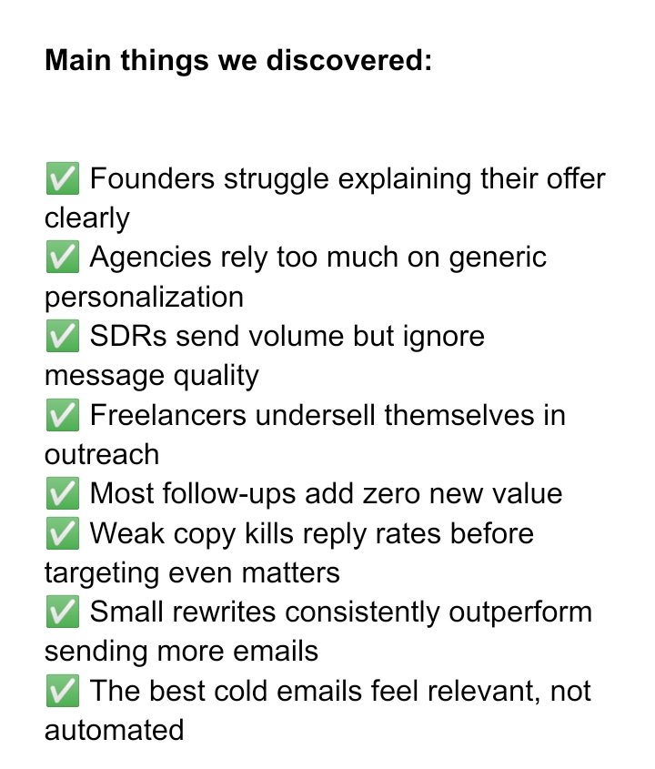 Adel_Designs's tweet photo. I asked founders, agency owners, SDRs, and freelancers to share their real cold email struggles.

I noted everything down.

Then we built a bot around the patterns.

So we built ReplyRate

A bot that analyzes cold emails, rewrites weak copy, and improves personalization https://t.co/KRlrvOthZk