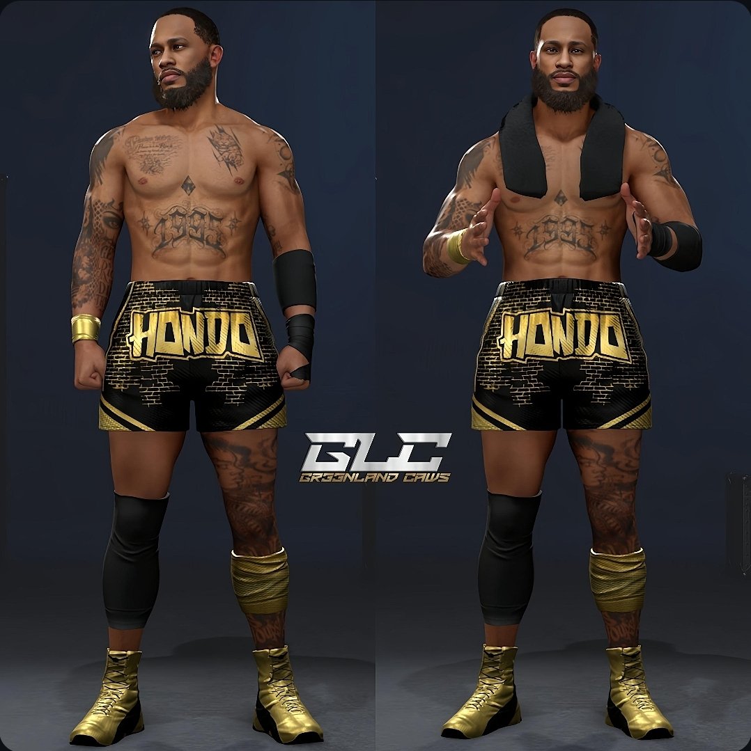 RocLee_'s tweet photo. "HONDO" ✅AVAILABLE NOW✅ just type in the hashtag GR33NLAND GamerTag:GR33NLAND Follow On ALL SocialPlatforms @gr33nlandcaws #WWE2K26 #Wrestlemania #wweraw #smackdown #wwebacklash https://t.co/VDI4rLZR6q