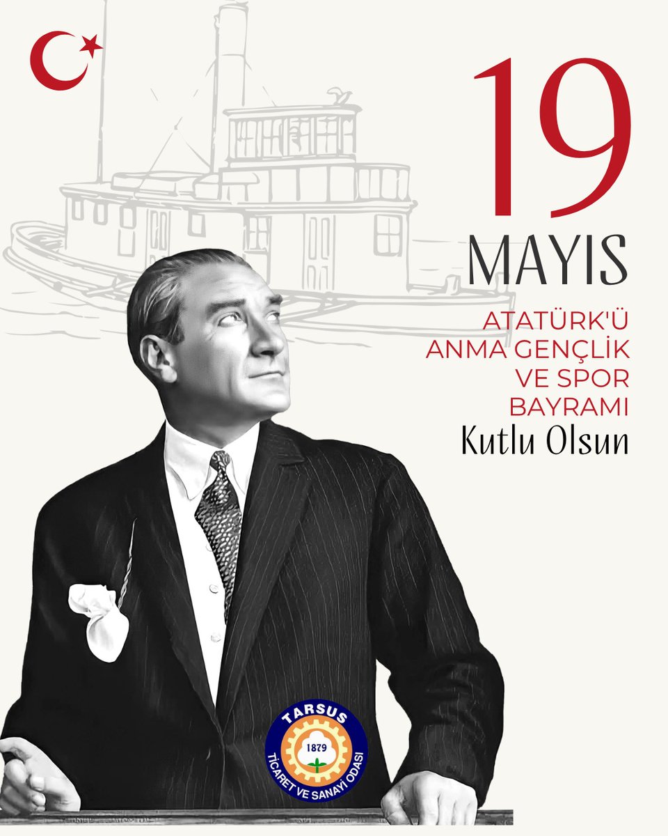 TarsusTSO's tweet photo. Geleceğimizin teminatı gençlerimizin ve tüm milletimizin 19 Mayıs Atatürk'ü Anma, Gençlik ve Spor Bayramı kutlu olsun.🇹🇷🇹🇷🇹🇷 https://t.co/MyH6IDFN1u
