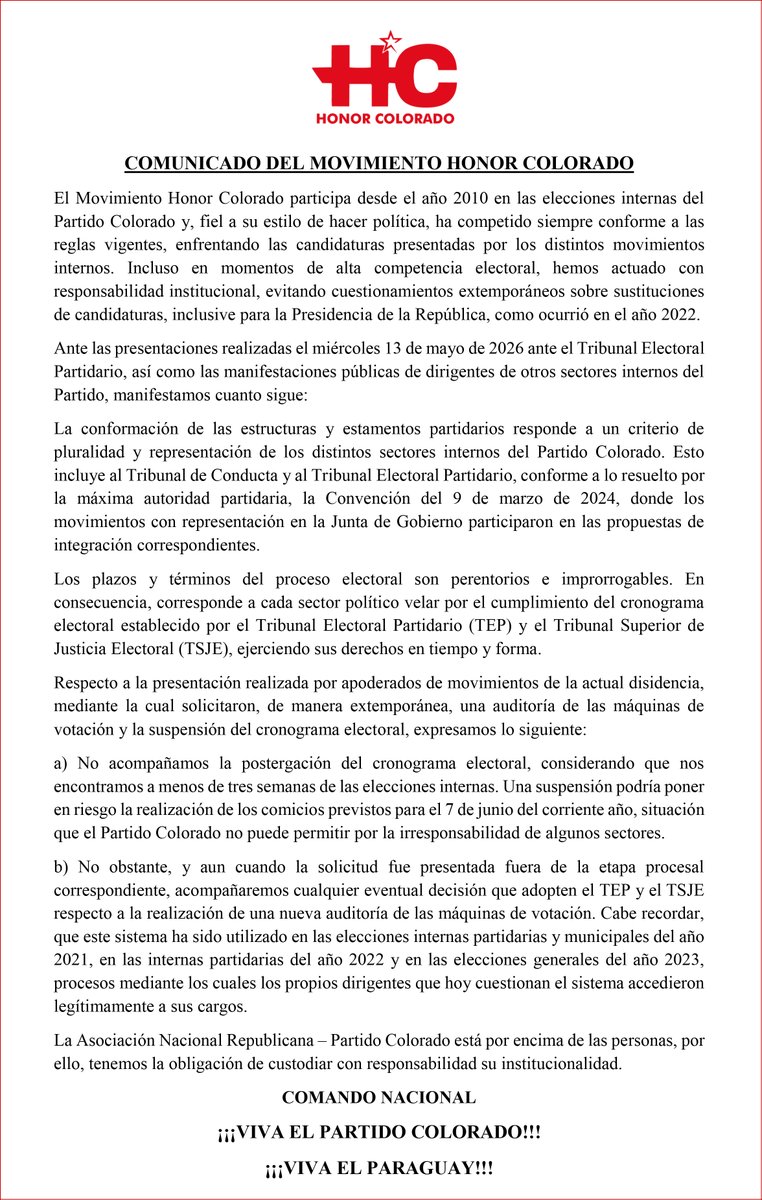 honorcolorado_'s tweet photo. Comunicado https://t.co/LTjMfKB7Th