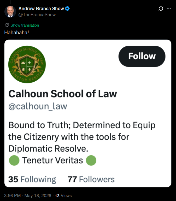 Calhoun School of Law tweet media