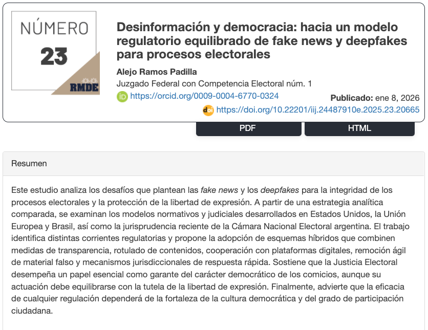 Revista Mexicana de Derecho Electoral tweet media