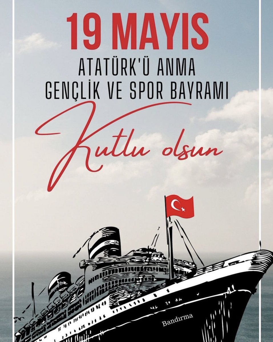 a190707li's tweet photo. 19 Mayıs 1919, bir milletin yeniden doğduğu gündür.
Başta Mustafa Kemal Atatürk olmak üzere tüm kahramanlarımızı saygı ve minnetle anıyorum.
19 Mayıs Atatürk’ü Anma, Gençlik ve Spor Bayramımız kutlu olsun! 🇹🇷🫡 https://t.co/fy3CeYX6xP