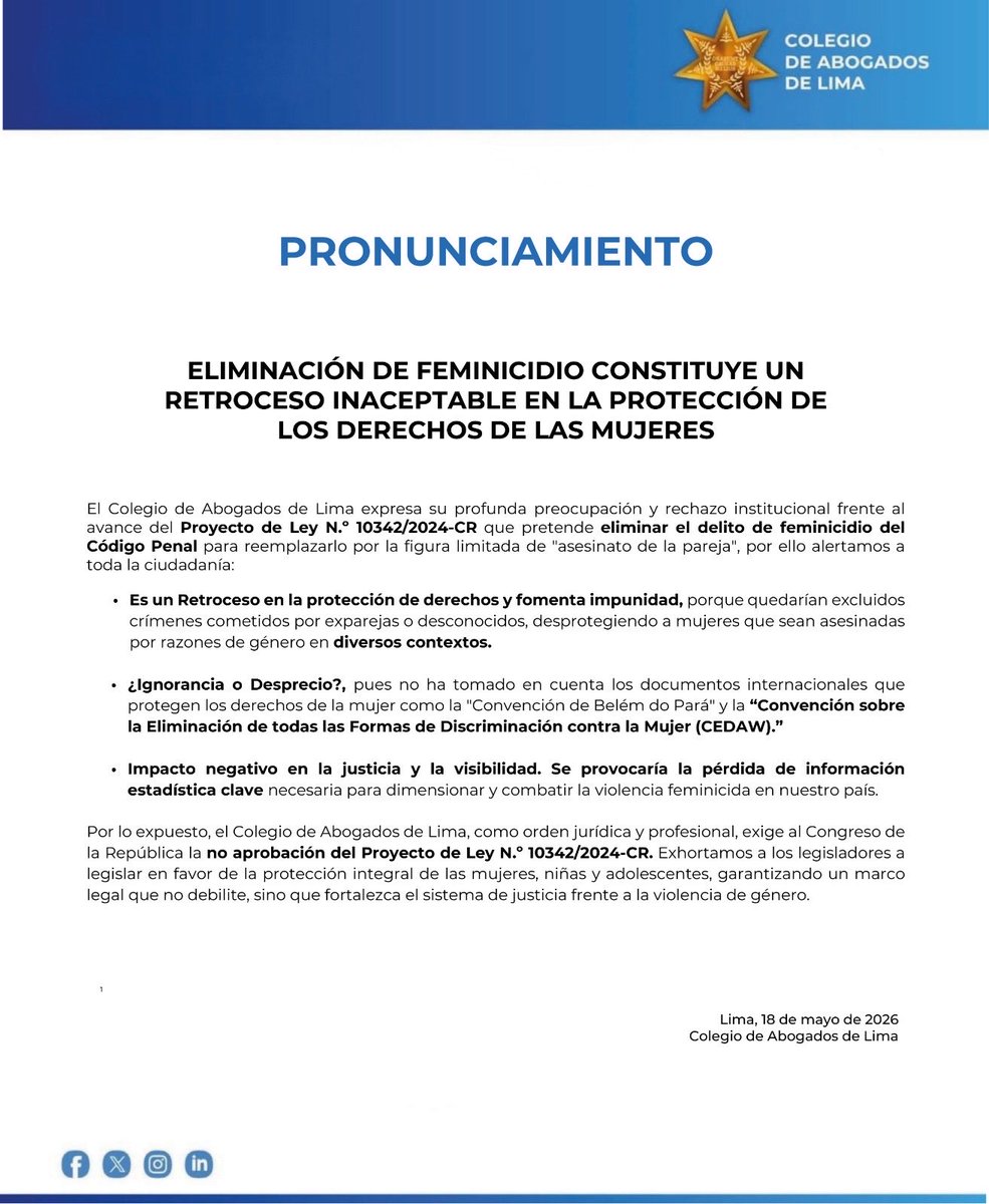 Colegio de Abogados de Lima tweet media