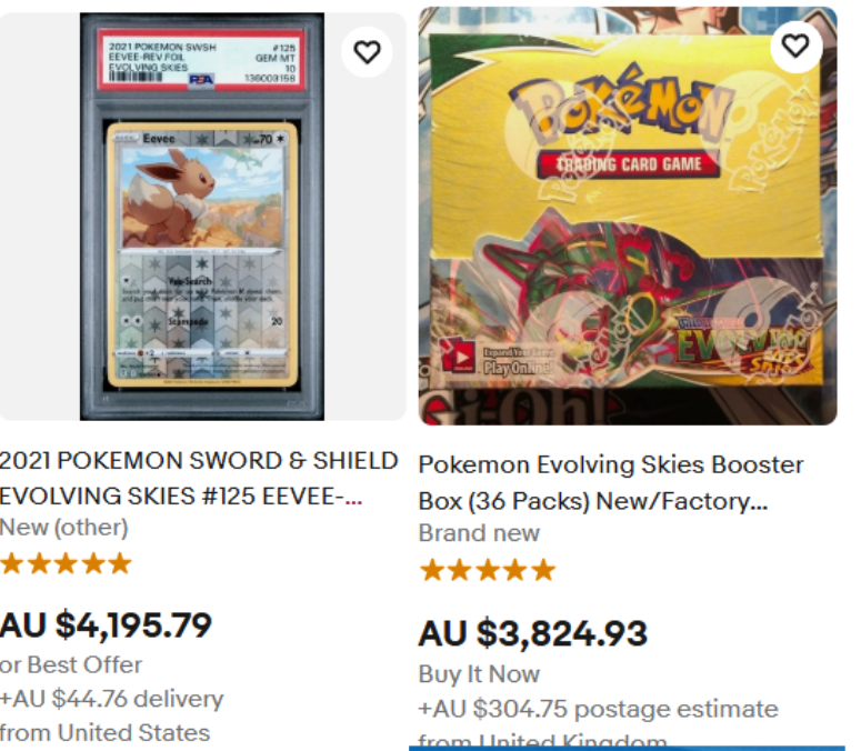 The_MegaWhale's tweet photo. Have people in the #pokemon hobby lost their freaking minds? 

You can play $4200 for a PSA Uncommon card, or you can spend $3,900 on the booster box it comes in and likely pull one + have a shot at all the other chase cards...

#eevee #evolvingskies https://t.co/qO7N0x7kFr