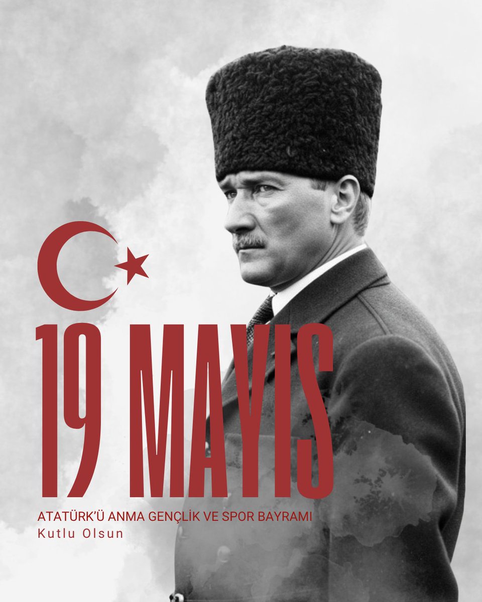 FinansveBorsaX's tweet photo. Başta Ulu Önder Gazi Mustafa Kemal Atatürk olmak üzere, Kurtuluş Mücadelesi’nin tüm kahramanlarını saygı ve minnetle anıyoruz.

19 Mayıs Atatürk’ü Anma, Gençlik ve Spor Bayramımız kutlu olsun. 🇹🇷 https://t.co/n5QUhk3Ksb