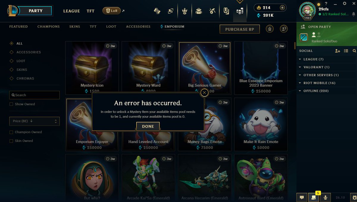 29cfs's tweet photo. damn, no new icons xd
there has been 0 new champ skins with icons i guess https://t.co/KNKG88QGPp