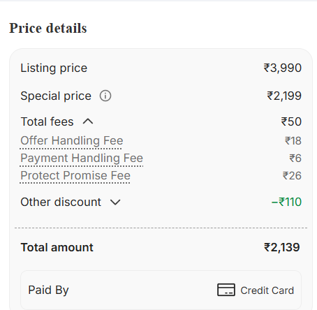 anoopmis's tweet photo. Govt adds multiple taxes and cess, @Flipkart adds different fees and your product is no longer discounted. Please add the platform fee. It's missing. https://t.co/5bCdR9rFR9