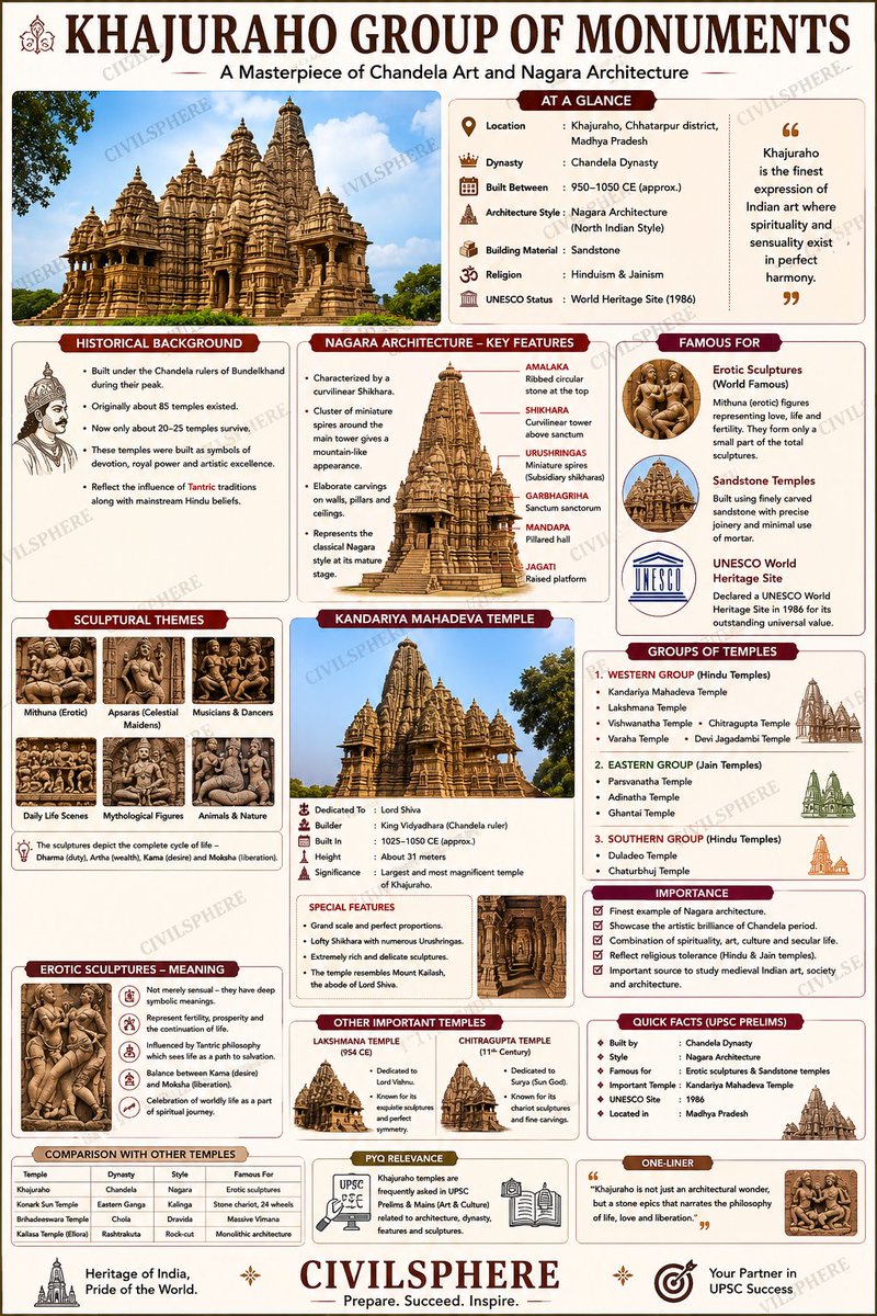 UPSCcatalyst's tweet photo. Khajuraho Temple https://t.co/UTXtDasDTD