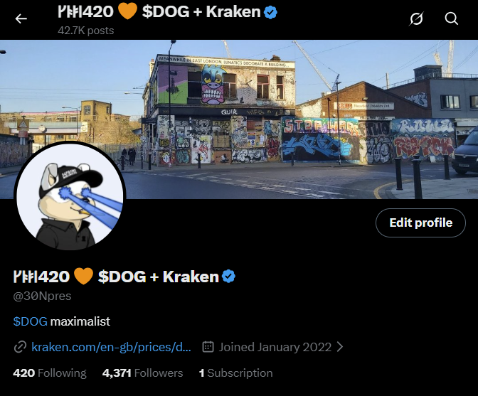 ᚴᚭᛓᛁ420 🧡 $DOG + Kraken tweet media