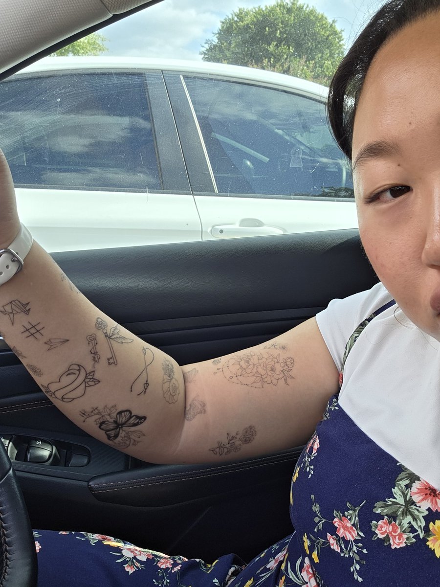 PaulaChoe's tweet photo. Each tattoo represents a kid who met/exceeded their EOY growth goal. We worked hard and shed some tears, but we never gave up. Super proud teacher moment. 85% met/exceeded their goals and I'm so dang proud of them! #fre https://t.co/Hkg2UX0e5k