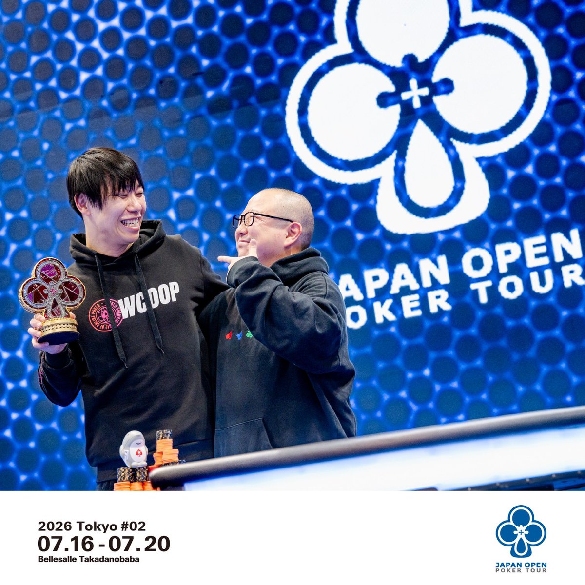 GGPL_shinjuku's tweet photo. ◤ JOPT MEGA SATELLITE ◢
引用リポストキャンペーン開催🔥

5/19(火) 17:45 Start
JOPTメガサテライト開催にあわせて、
参加特典が当たるキャンペーンを実施します！

🎁当選内容
1名様
初回エントリー＋アドオン無料

3名様
初回アドオン無料

▼サテライト詳細
https://t.co/InMfk9XCCg

【応募方法】
① GG新宿のXアカウント
@GGPL_shinjuku をフォロー

② このポストを引用リポストして
「JOPT 2026 Tokyo #02 への意気込み」を投稿

【応募締切】
5/19(火) 17:00

【当選発表】
ポストにて発表後、当選者へDMいたします。

JOPT 2026 Grand Finalの思い出を胸に、
次のステージへ。

GG新宿からJOPTチケット獲得を目指そう🔥

#GG新宿 #JOPT #アミューズメントポーカー