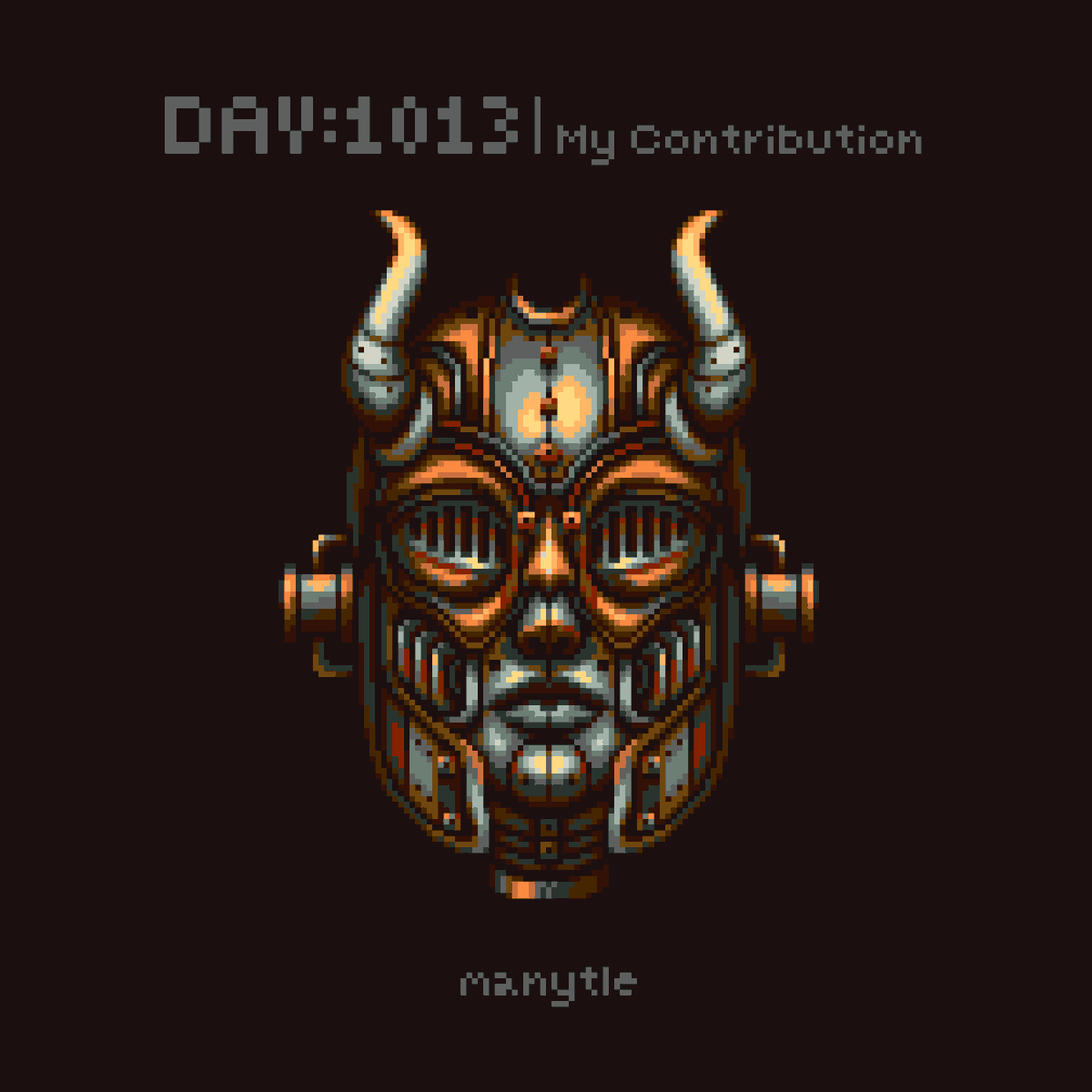 manytle's tweet photo. Day #1013: Heads and Pipes
I drew my robotic head on the canvas yesterday.

Open Mint 14 Hours Left on @basepaint_xyz 
https://t.co/r1JVNwTR43 https://t.co/ycnBQ1ojX9