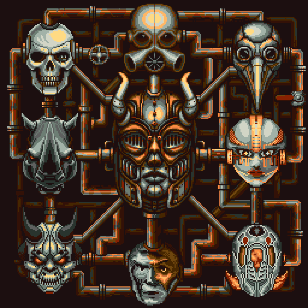 manytle's tweet photo. Day #1013: Heads and Pipes
I drew my robotic head on the canvas yesterday.

Open Mint 14 Hours Left on @basepaint_xyz 
https://t.co/r1JVNwTR43 https://t.co/ycnBQ1ojX9