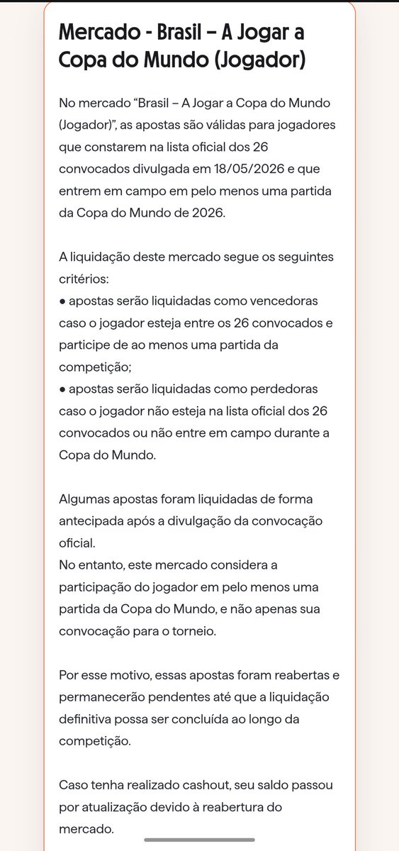 andersoncrvg93's tweet photo. E aí, dona @Betano_BR ? Então antes da convocação a regra era apenas o jogador ser convocado... Depois da convocação agora a regra é o jogador participar de alguma partida para a copa? 

Vamos ver isso aí e pagar as pessoas normalmente, canalhas! https://t.co/Ac05MXCfbr
