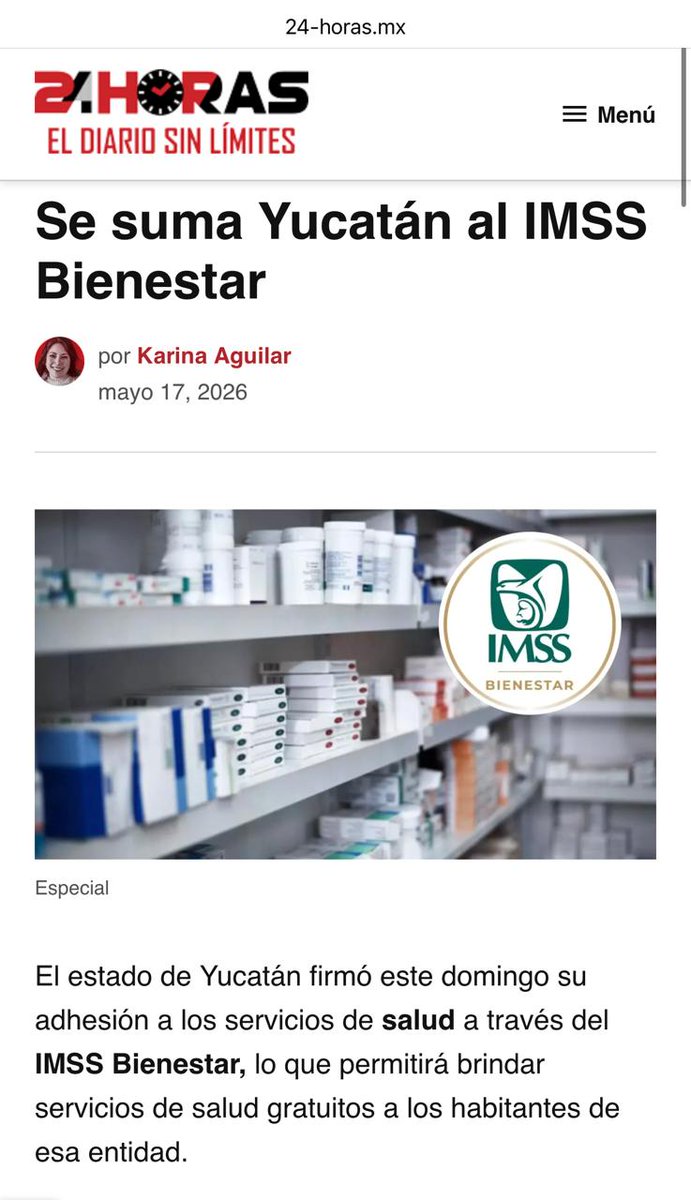 ectorjaime's tweet photo. Le recordamos al gobernador de Yucatán que, con la creación del IMSS-Bienestar, los estados perdieron 21 mil millones de pesos solamente en 2025 para la prestación de servicios de salud

Los gobernadores que entregaron sus sistemas estatales de salud a Morena renunciaron a la responsabilidad de brindar atención médica en sus estados. Ahora esperan que el IMSS-Bienestar resuelva un problema para el que no tiene capacidad de respuesta.

Con la centralización del dinero de la salud en manos de la Federación —principalmente por la transición de los sistemas estatales de salud al IMSS-Bienestar y el traslado de recursos del Fondo de Aportaciones para los Servicios de Salud—, los estados perdieron 21 mil millones de pesos en 2025.

Esto representa una disminución real de 15% en los recursos de salud que llegan a las entidades del país.