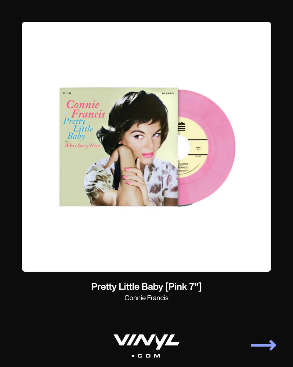 vinyldotcom's tweet photo. Connie's Pretty Little Baby went to the top of the Spotify Viral Charts on this day in 2025.

This week’s drop is all about albums rediscovered by a new generation.

What’s a song you’ve heard come back recently? 👇

#BuyVinyl #BuyRecords #BuyVinylRecords #OnlineVinylShop https://t.co/GMv9SqG6Pl