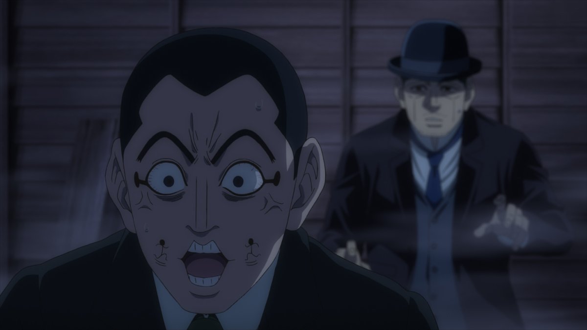 kamuy_anime's tweet photo. 本日5月21日は探偵の日ですッ!!
TVアニメ『ゴールデンカムイ』の精子探偵・宇佐美をご紹介ッ!!
菊田も驚愕する宇佐美の予測不能な探偵技能、ぜひご覧ください！
https://t.co/fvcnMzGCVj
#ゴールデンカムイ　#探偵の日 https://t.co/Wm82l3x5dE