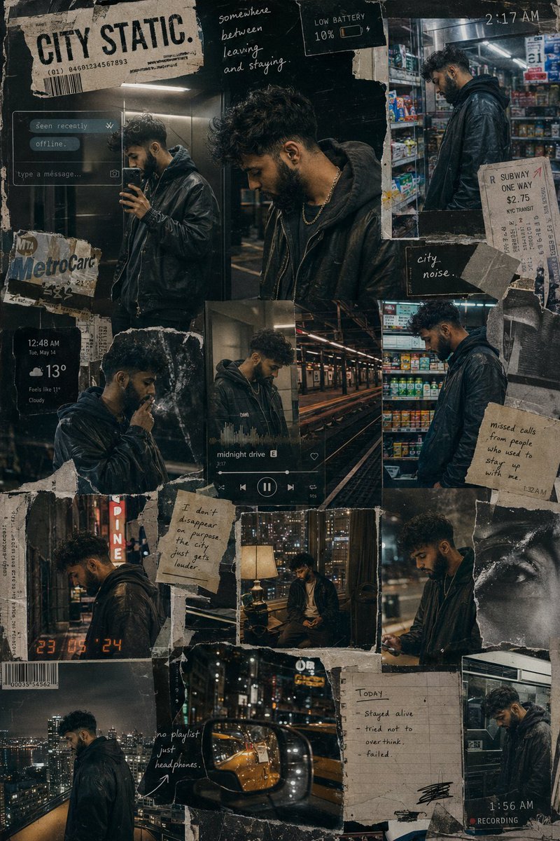Urban Life Mixed-Media Collage