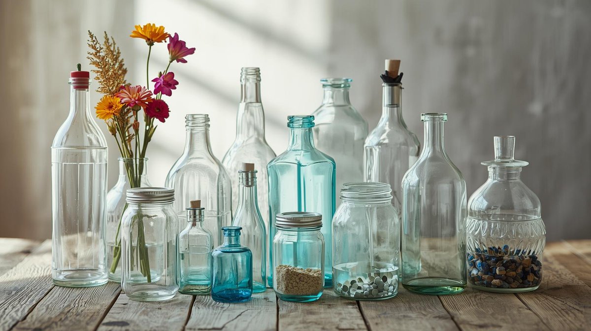 MakeOChome's tweet photo. Americans toss 11 million tons of recyclable glass bottles and jars yearly! 😱

Discover fun, creative ways to reuse them instead. ♻️😉

#Sustainability #Recycling #ReduceReuse
 https://t.co/K3SD5CqNL7 https://t.co/IEIuHBVums