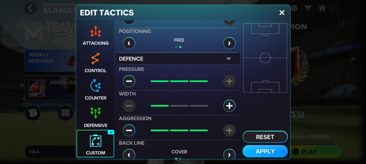 FAFC25's tweet photo. ⚠️ TACTIC - Update‼️

💥 Updated Manager Mode Strategy!

Formula: 4-2-3-1 Narrow ⚡️

⚠️ Tip: 5/5 players perform well in Manager Mode🧠

⚡️ Use 5-star WF players ⭐
⚡️ Team OVR - 123+🔥
👣 Use as many 5/5 players as possible
#fcmobile #eafc26
@99rkreddy @tutiofifa @Akash62455881 https://t.co/12ezslv5Nq