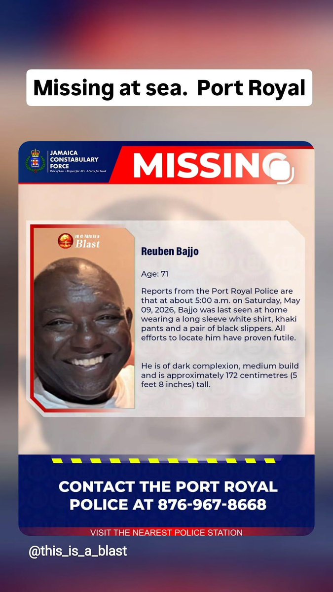 ShellyCurran's tweet photo. Missing at Sea in-between port royal and Miami. 

9 days no contact please Reshare amd let's Get Reuben Bajjo home https://t.co/Z3h2deHLA3