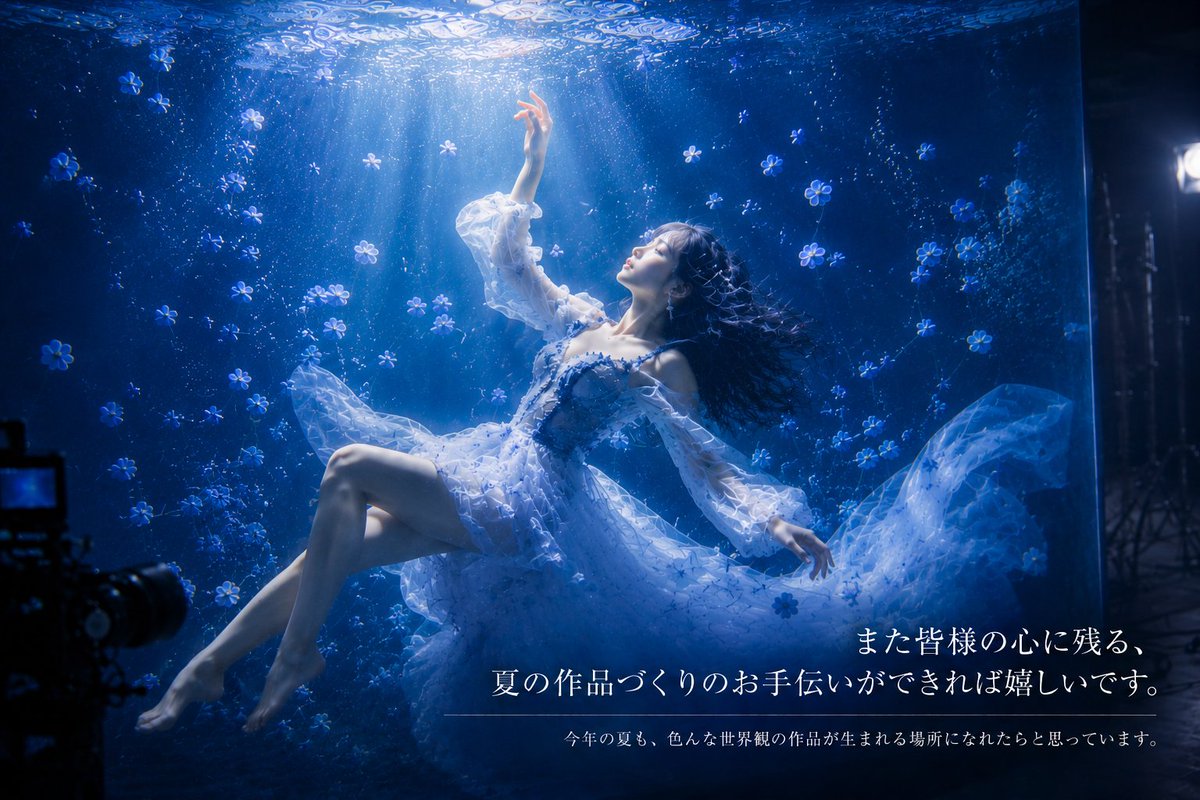 AQUA VEIL(ベルスタジオ|水中撮影・特殊撮影・AI背景) tweet media