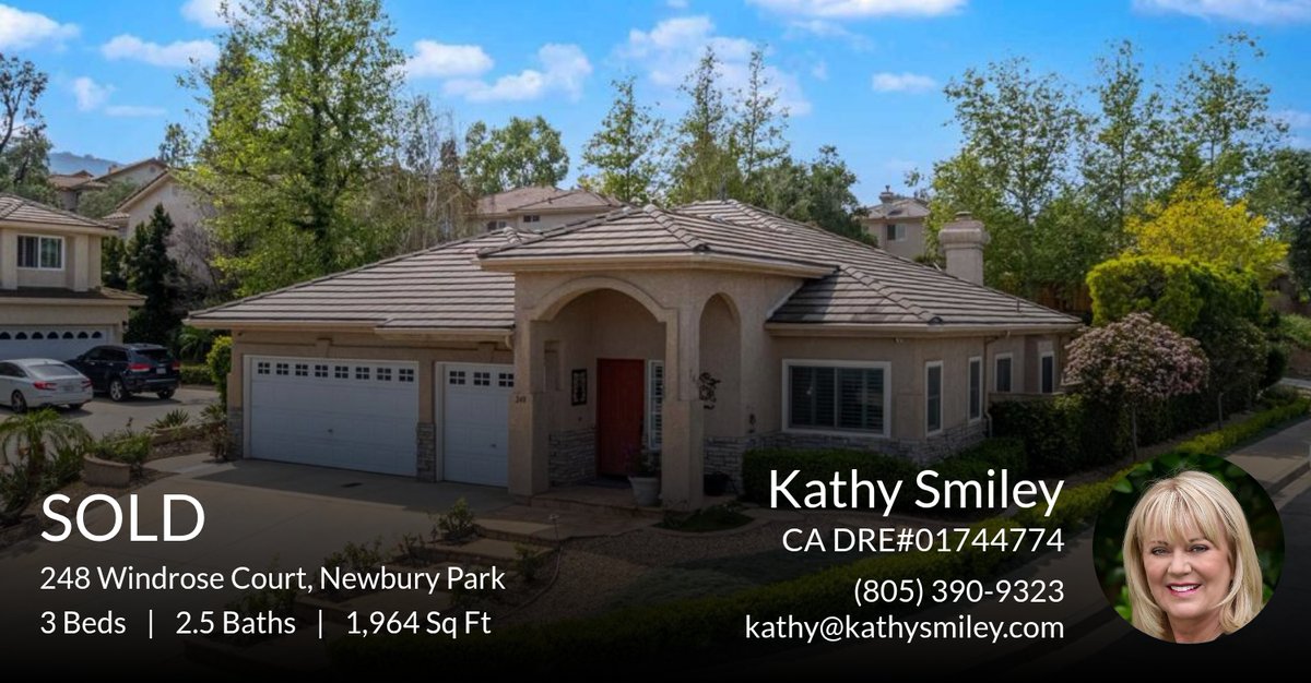 KathySmiley's tweet photo. 📍 Sold 📍 248 Windrose Court has been sold! Very happy for my clients. If you're thinking about selling your home, let's talk!

Kathy Smiley, Realtor
Ca DRE #01744774
Rodeo Realty
100 N. Westlake Blvd #100
Westlake Village, CA 913... https://t.co/9kaXqy5Azi https://t.co/DIIxro4ZEP
