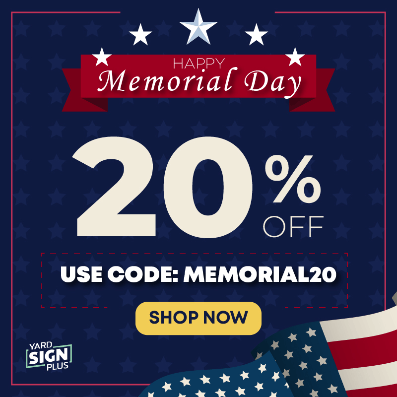 yardsignplus's tweet photo. This Memorial Day, save on high-quality USA-made custom yard signs for business, real estate, events, and more 🇺🇸
Use code MEMORIAL20 for 20% OFF. Offer valid through May 26.
Shop now: https://t.co/RUMc8JWMyl
#YardSignPlus #MemorialDaySale #CustomYardSigns #USAMade #BusinessSigns https://t.co/UJSho4cQh2