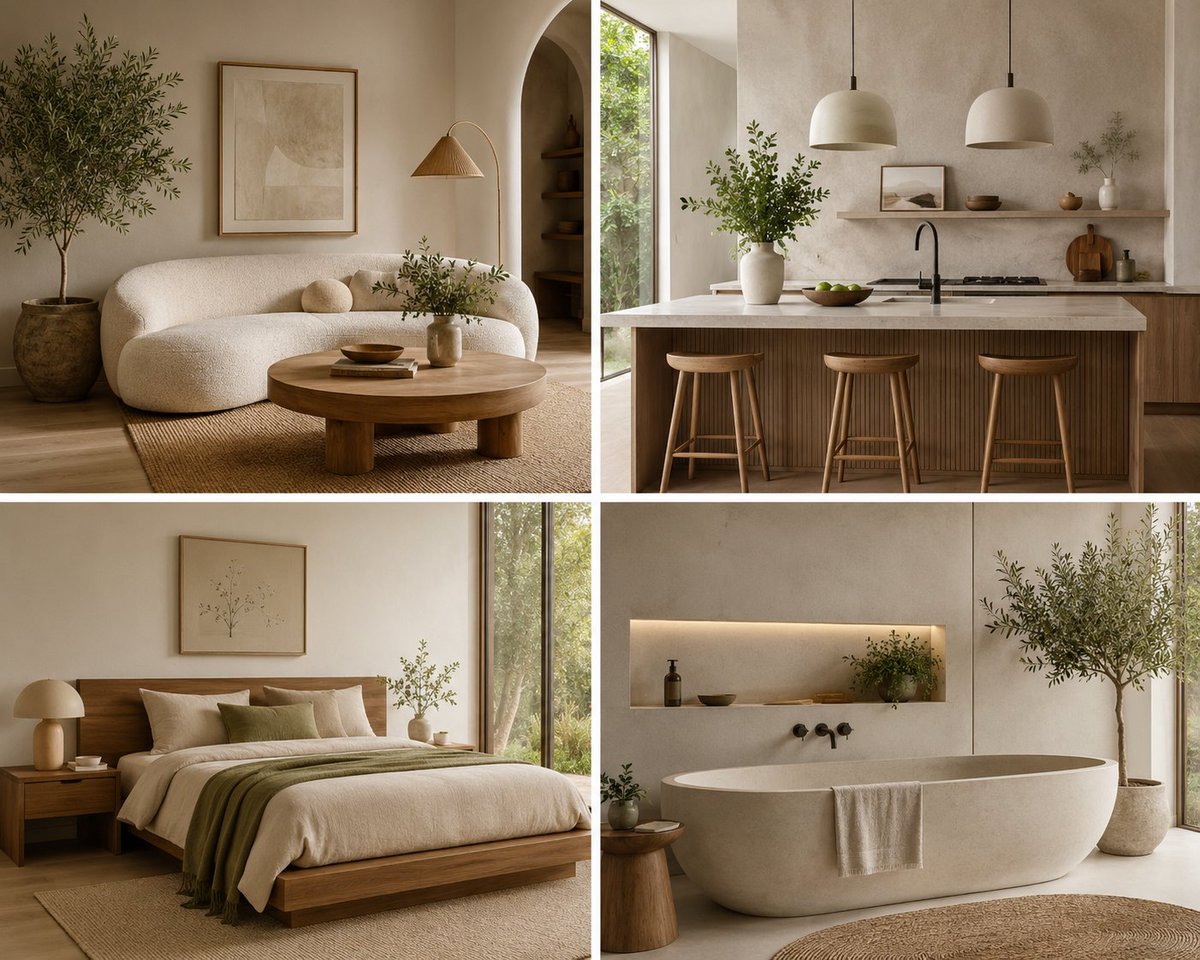 Organic Modern Interior Collage