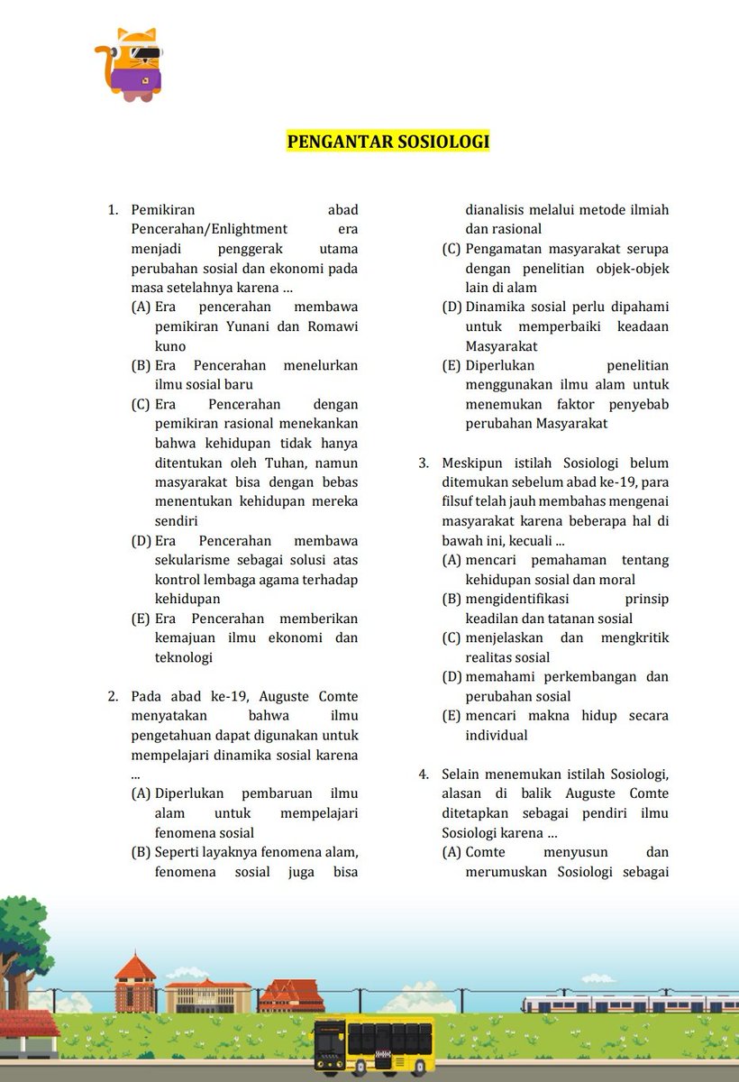 wassupbrodi's tweet photo. ゚.*・。゚ LATIHAN SOAL TKA 2026 ━☆
✧ Mapel : Sosiologi
pembahasan di up H+1 ya
help like/rt are appreciate 🫶🏻
source : alternatifa
tag ; #studytwt #sosiologi #mandiri #ambisverse
Saluran belajar : https://t.co/47W3w3ODra https://t.co/gATel9QFLc