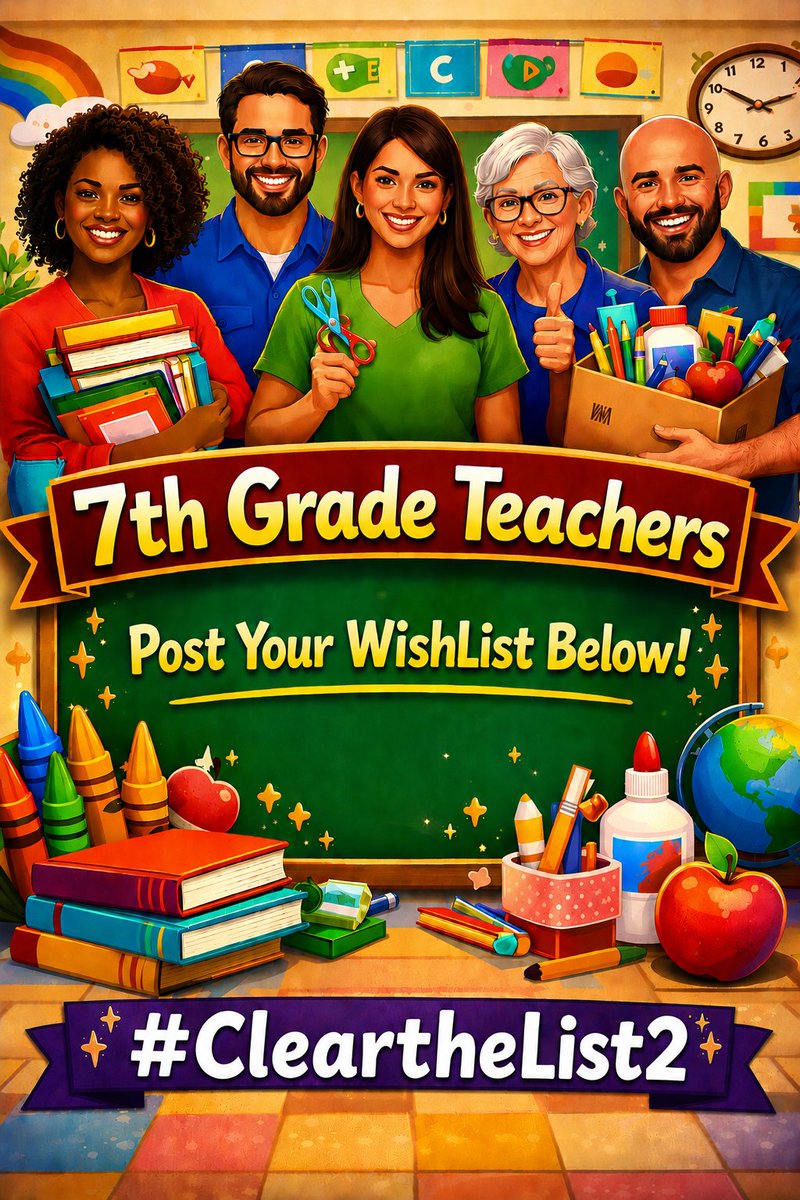 ClearTheList2's tweet photo. #7thGradeTeacher ๐ #SeventhGrade ๐ #7thGradeClassroom ๐ซ #7thGradeLife ๐ #7thGradeFun ๐ #7thGradeLearning ๐ง #7thGradeStudents ๐ง๐ง #7thGradeRocks ๐ค #MiddleSchoolTeacher ๐ฉโ๐ซ #7thGradeELA ๐ #7thGradeMath โ #7thGradeScience ๐ฌ #7thGradeSocialStudies ๐บ๏ธ #7thGradeReading ๐ #7thGradeWriting โ๏ธ #AdolescentLearning ๐ง #UpperMiddleSchool ๐ #TeacherLife โ #TeacherGram ๐ธ #TeachersOfInstagram ๐ฑ #TeachersFollowTeachers ๐ค #ClassroomCommunity ๐ซ #ClassroomIdeas ๐ก #TeachingTips โ๏ธ #EducationMatters ๐ #SchoolLife ๐ซ #BackToSchool ๐ #TeacherSupport ๐ #TeacherTribe ๐ฉโ๐ซ #TeacherGoals ๐ #LearningIsFun ๐ #StudentSuccess ๐ #CreativeTeaching ๐จ #FutureLeaders ๐ #TeachLoveInspire โค๏ธ #HappyClassroom ๐ #ReadingTeachers ๐ #MathTeachers โ #STEMEducation ๐ค #ClearTheList ๐ #ClassroomWishlist ๐ #TeacherNeeds ๐ #EducationJourney ๐ #MiddleSchoolVibes โก