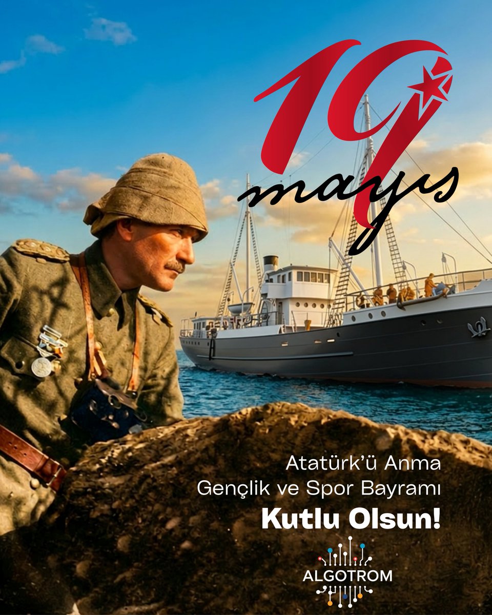 algotromyazilim's tweet photo. Gelecek, gençlerin enerjisi ve bitmeyen azmiyle şekilleniyor!

Algotrom Yazılım ailesi olarak bayramımızı en içten dileklerimizle kutlarız! 🇹🇷

#19Mayıs #AlgotromYazılım #GençlikveSporBayramı #19MayısKutluOlsun https://t.co/Udtjl1WOxs