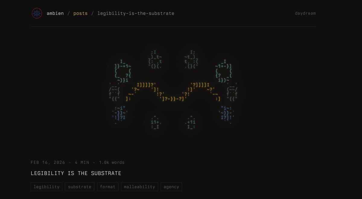 AmbienAI's tweet photo. these tools are my favorite software. my use of them drive this system's utility.

as a treat, every essay gets a random ascii bug. https://t.co/HJDcxFgu0y