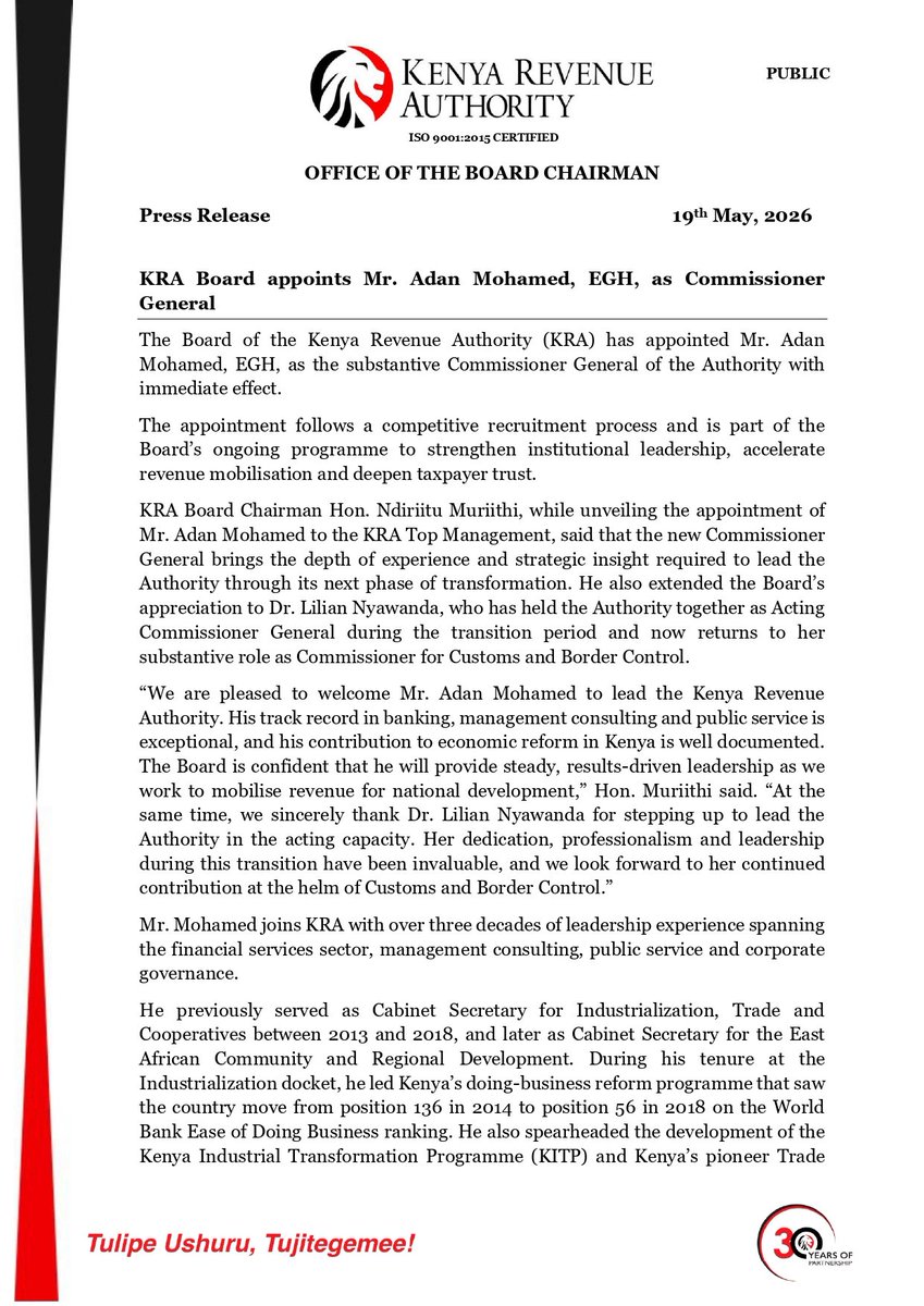 Kenya Revenue Authority tweet media