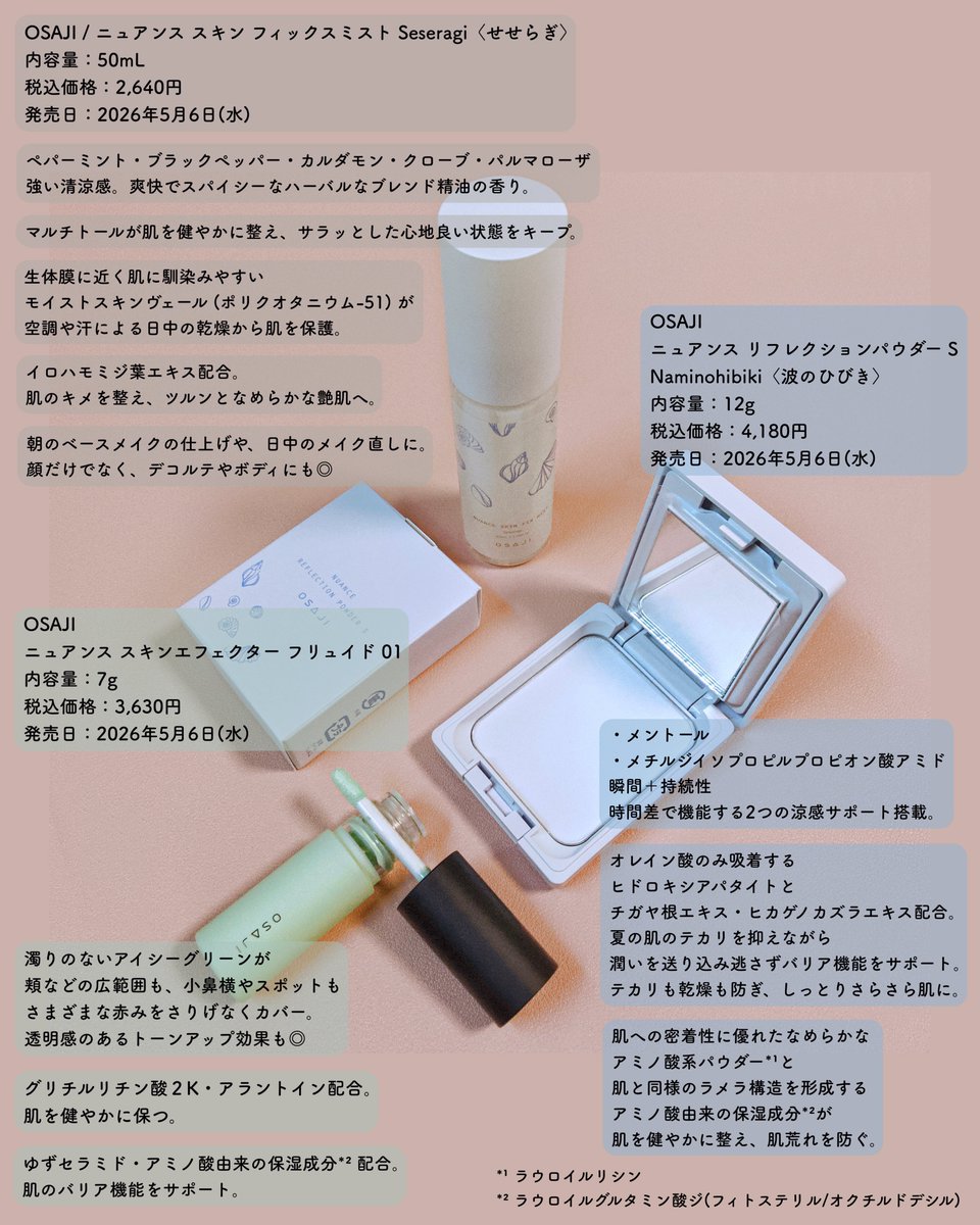 chocofuc's tweet photo. @ichijikukomachi お直し用のひんやりパウダーだとOsajiも粉なのにめちゃくちゃクリーミー＆透明感足せるアイシーな水色＆瞬間と持続性2種類の冷感サポート成分入りでこれ物凄く良いのでは？！って思ったんですけど、SPFが入ってなくてぐぬぬ…ってなりました https://t.co/PxgSrKMb8t