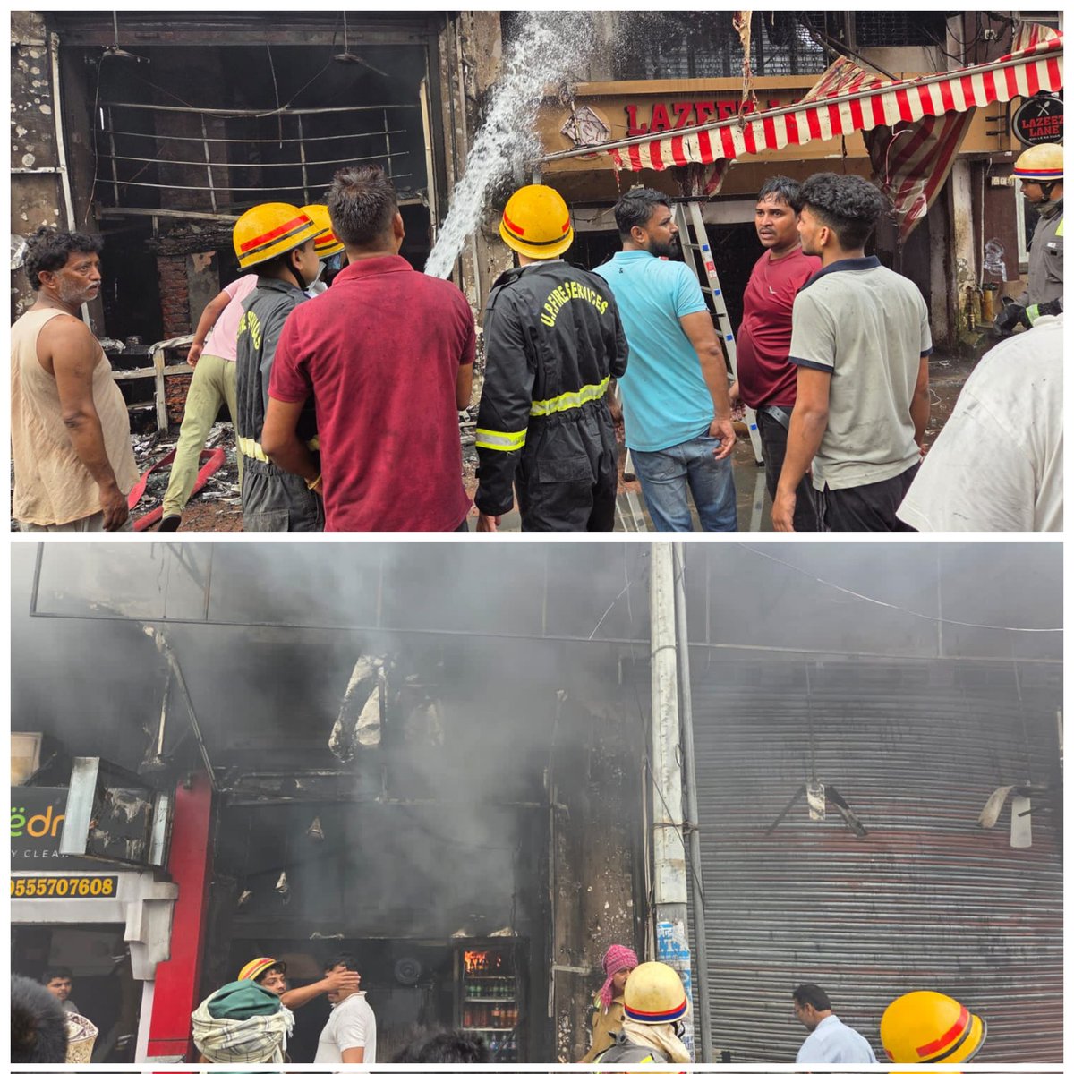 balliafire's tweet photo. आज दिनांक19.05.2026समय6.11बजे फायर स्टेशन बलिया कंट्रोल रूम पर सूचना मिली की बिशुनीपुर चौराहा थाना कोतवाली अंतर्गत दवा की दुकान/घर मेआग लगी है उक्त घटना स्थल के लिए फायर सर्विस की गाड़ियां रवाना हुई मौके पर पहुंच कर विकरालआग को कुल6गाड़ियों से पंपिंग करके अथक प्रयास से बुझाया गया https://t.co/yVp90GDtsq