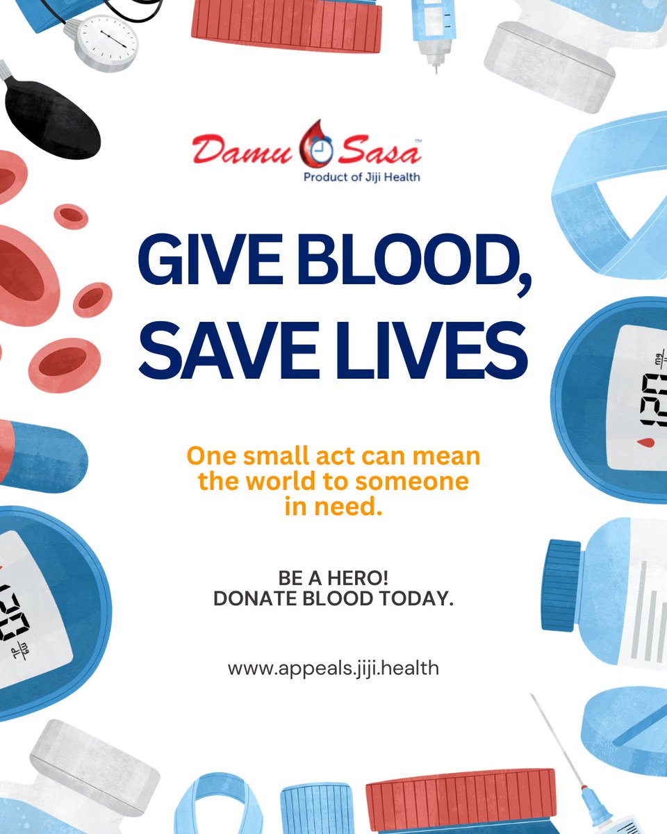damu_sasa's tweet photo. Give blood, save lives. 
One small act of kindness can mean the world to someone in need.

Be the reason someone gets a second chance today. https://t.co/5hHpJja2fG