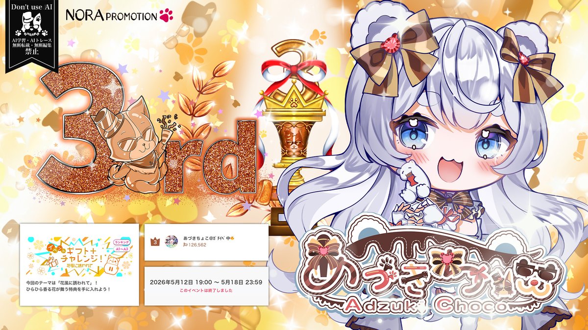 わっふふ♪ 💫あづきちょこ💫 ⭐IRIAMイベント入賞御礼⭐ 🍫「イベント