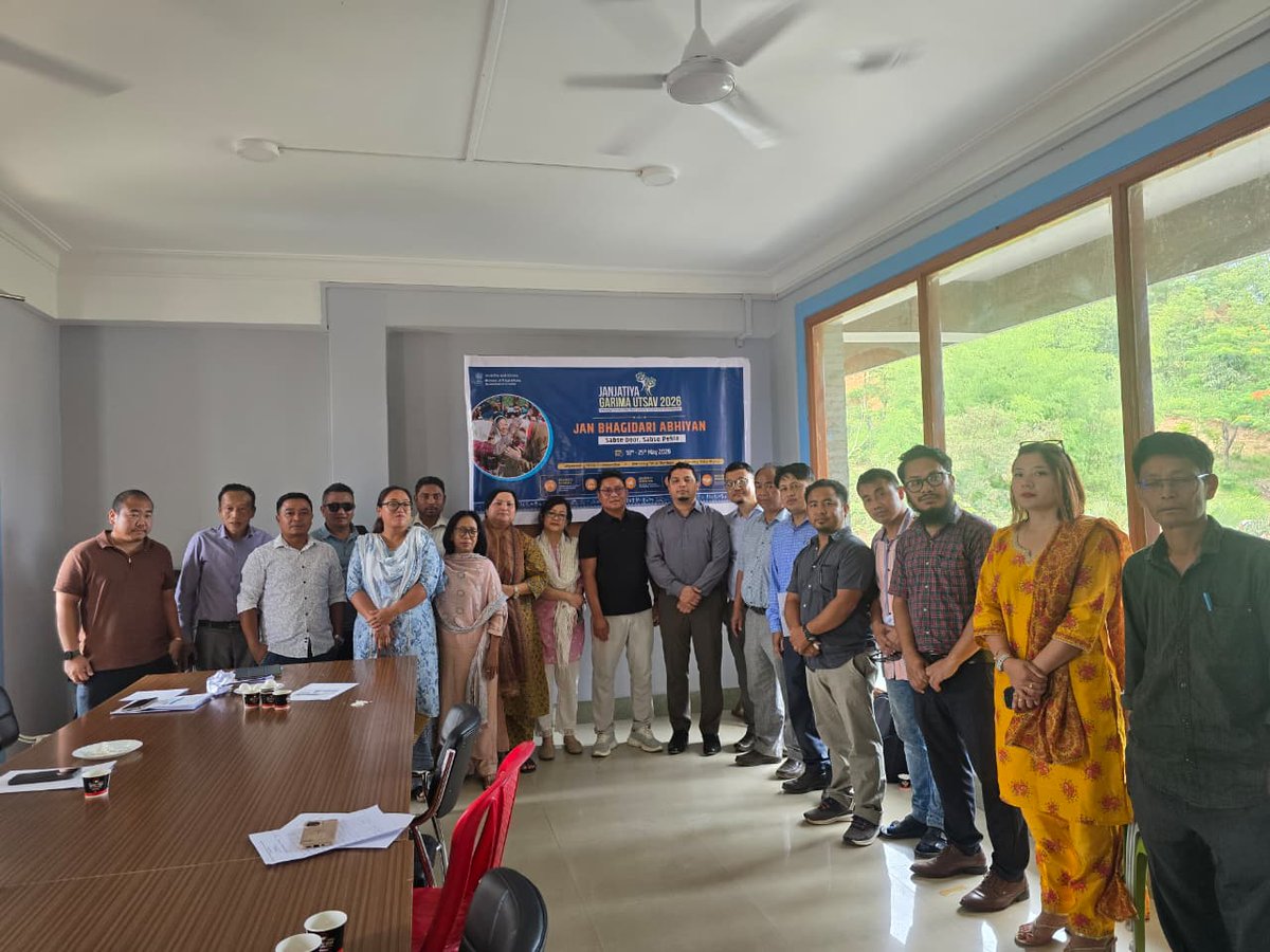 DCTengnoupal's tweet photo. Dist. Administration Tengnoupal launched week-long IEC Campaign “Jan Bhagidaari-Sabse Door, Sabse Pehle” under PMJANMAN &amp; DAJGUA from 18th-25th May'26. It features saturation drives, plantation drives, Jan Sunwai &amp; village immersion activities. #JanBhagidaariAbhiyan #tengnoupal https://t.co/ZCYshTqNGE