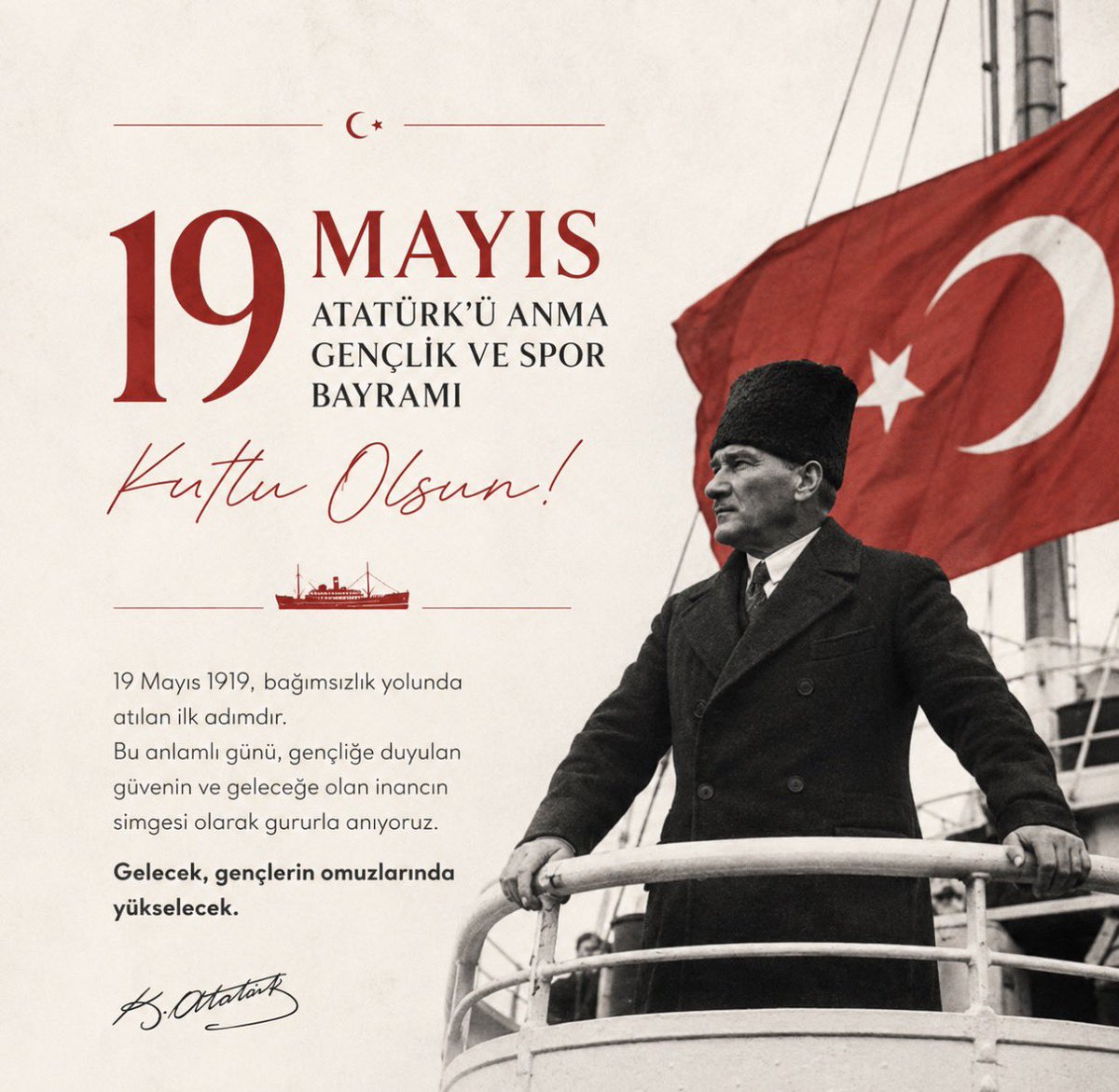 life10line's tweet photo. 19 Mayıs, sadece bir başlangıcın tarihi değil, geleceğe duyulan inancın da simgesidir.

Bağımsızlık ruhunu taşıyan tüm gençlerin 19 Mayıs Atatürk’ü Anma, Gençlik ve Spor Bayramı kutlu olsun.

NE MUTLU TÜRK’ÜM DİYENE
#19Mayıs https://t.co/PxPe4Jcspu