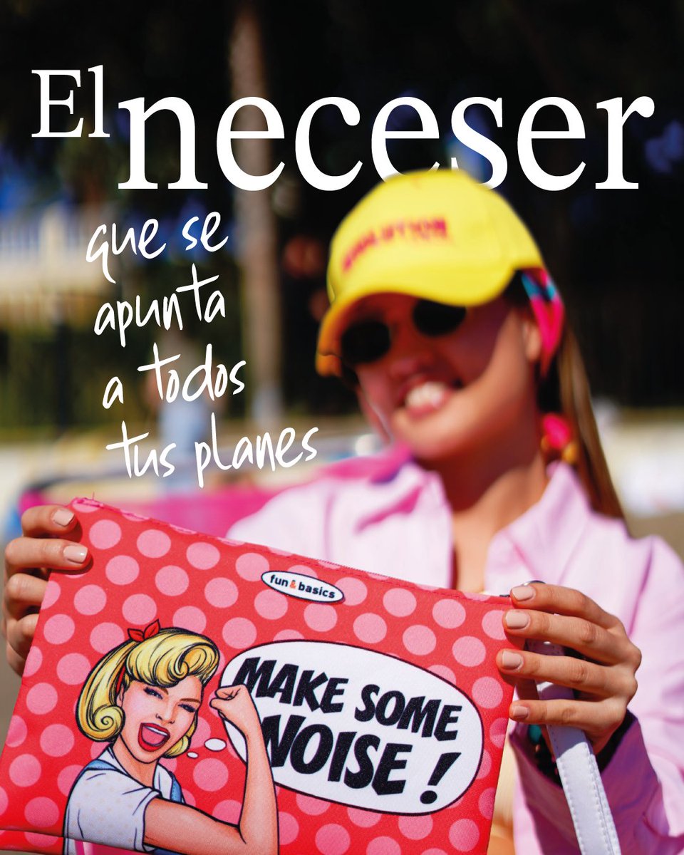funandbasics's tweet photo. El neceser que se apunta a todos tus planes. 👝✨
 Para guardar tus secretos, tus básicos y todo lo que hace que tu verano vaya contigo.
Pequeño, práctico y con mucho ruido que hacer. 💥
#FunAndBasics #HazRuido #SummerEssentials https://t.co/3FqVOQuqFQ