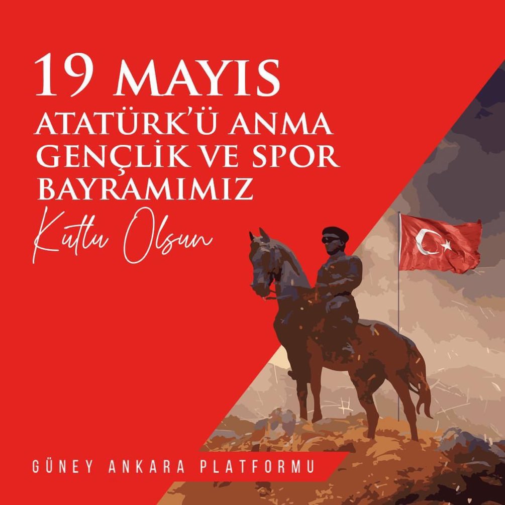 guney_ankara's tweet photo. 19 Mayıs Atatürk’ü anma, gençlik ve spor bayramımız kutlu olsun. https://t.co/FAx6FgDTQS