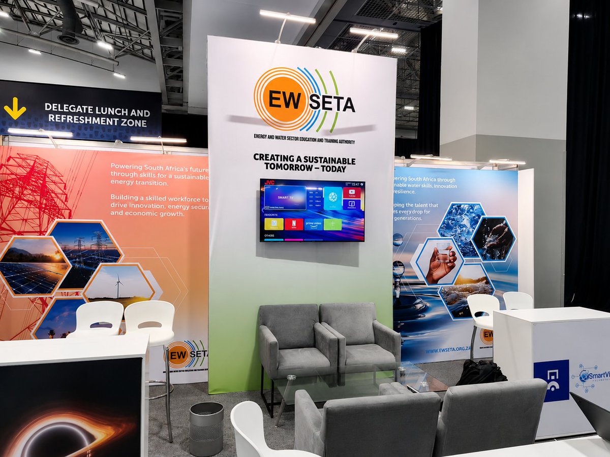 ewseta's tweet photo. Day one of #EnlitAfrica2026 is officially underway.

#EWSETA joins industry leaders engaging on sustainability, innovation and the future skills needed to support Africa’s evolving energy sector. Catch the #EWSETA team on the ground at stand E32.

#EWSETA #FutureSkills https://t.co/eXqaX5tBe5
